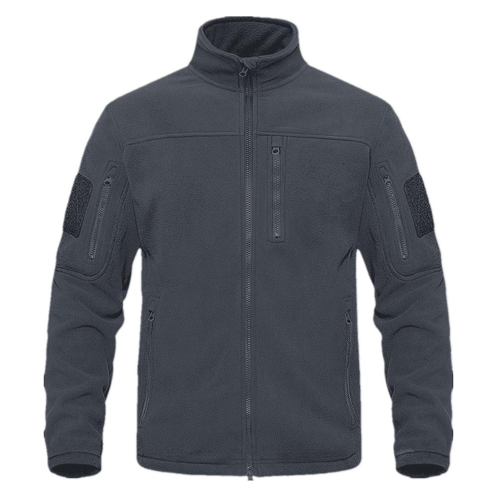 

Men s 2026 Autumn/Winter Tactical Fleece Jacket - Stand-up Collar, Warm Outdoor Sports Gear L серый