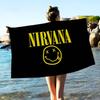 A-N-Nirvana-Rock Band Asciugamano da Bagno Microfibra Morbido Assorbente Traspirante Per Ragazza Bambini Decorativo Cartone Animato Asciugamano da Spiaggia