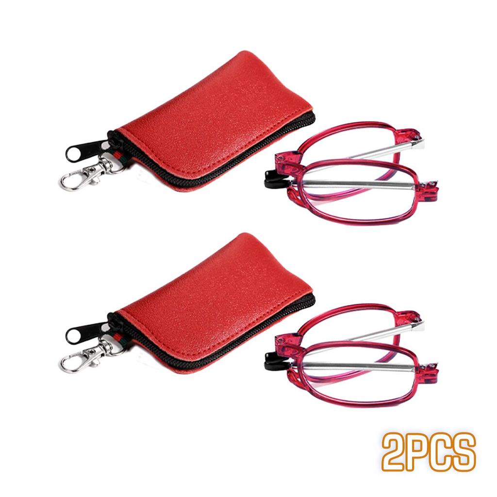 Portable Folding Reading Glasses  with Keychain Case Anti Blue Light Presbyopic Women Men Ultralight Hyperopia Eyeglasse