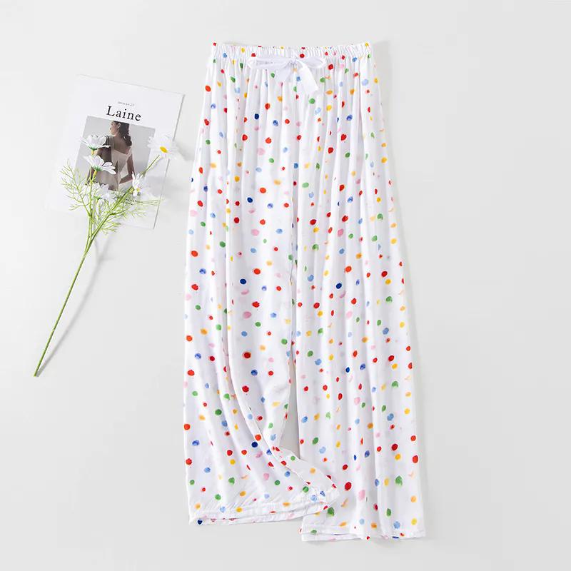 WTEMPO Loose Casual Floral Printed Thin Cropped Pants Large Size Elastic High Waist Wide Leg Culottes for Women In Spring Summer Autumn