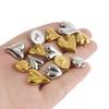 6pc Sweet Love Pendant Real Gold Plated Stainless Steel Heart Charms For Jewelry Making Supplies DIY Keychain Pendant Charm Bulk