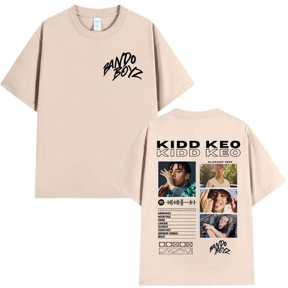 Rapper Kidd Keo Bando Boyz Album 2025 Graphic TShirts Mens Vintage Fashion Oversized Cotton T Shirt Hip Hop Clothing Tshirts