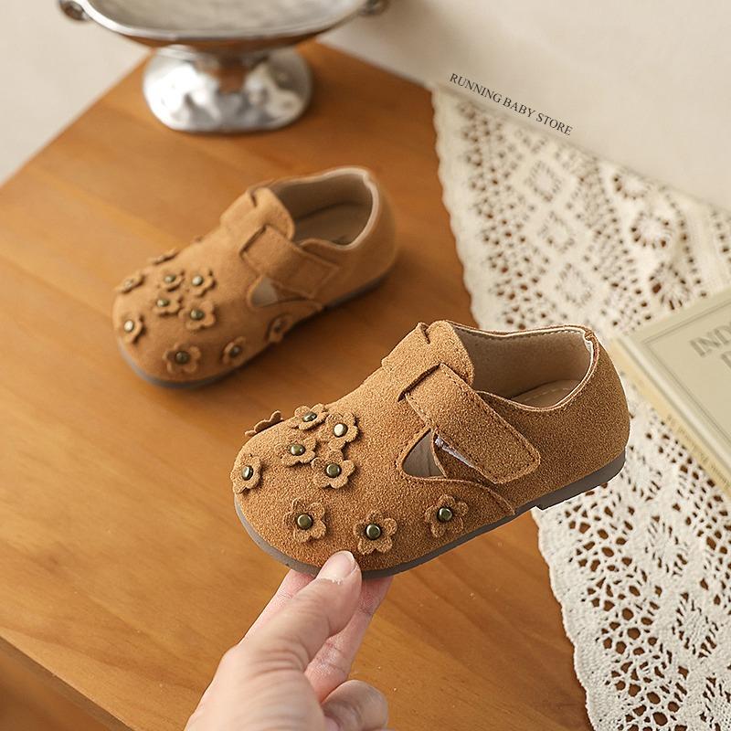 

Suede Leather Girl Casual Shoes Super Nice Appliques Footwear Outdoor Sneaker Shallow Shoes Princess Round Toe Shoe Child I10276 23 жовтий