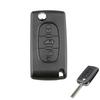 CE0536 Replacement Car Key Fob Shell for Peugeot 207 307 407 308 for Citroen C2 C3 C4 C5 Berlingo, 3 Buttons Flip Case with Uncut VA2 Blade