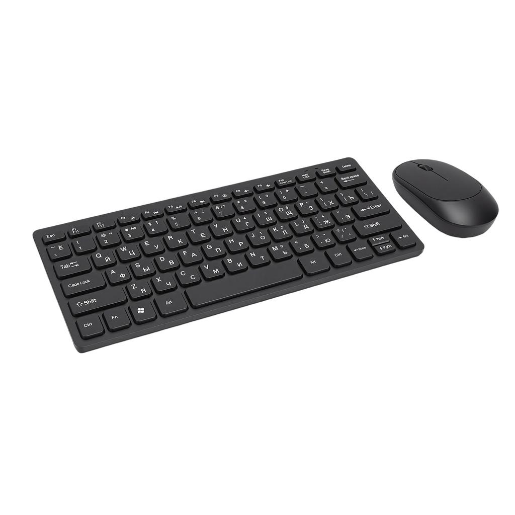 Russian Keyboard Mouse Set 78 Keys Slim 2.4G Wireless Keyboard and Mouse Combo for PC Laptop
