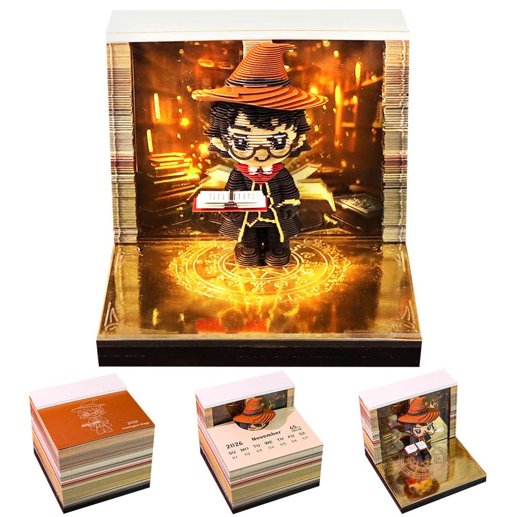 3D Stereoscopic Sticky Note Sculpture 2026 Calendar: Creative Tear-off Convenience Pad and Desktop Ornament