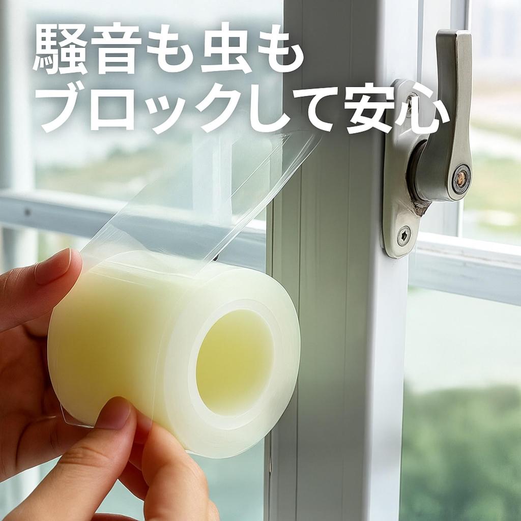 Rubonarie Gap Tape, 50mm X 21m, Waterproof, Windproof, Soundproof, for Windows and Doors, Draft Prevention Tape (Clear, 1 Roll)