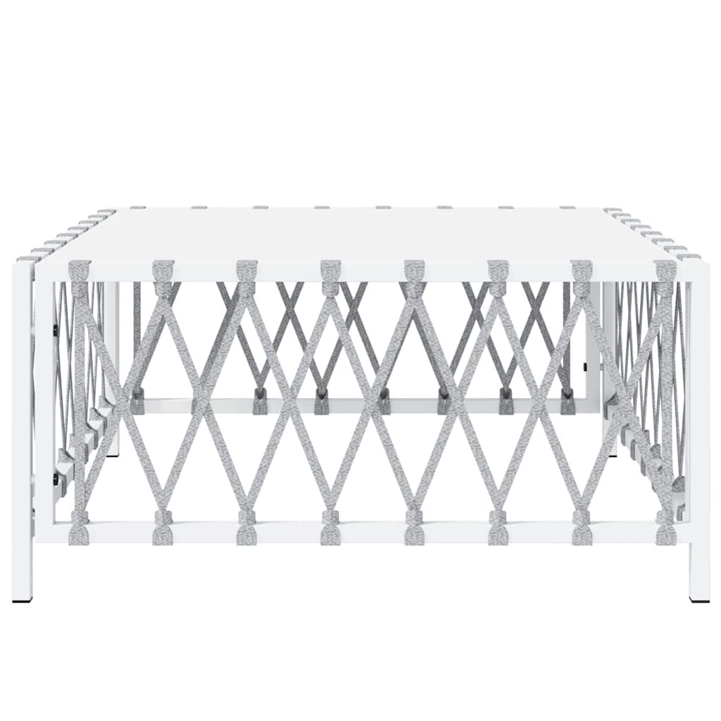 Vidaxl Garden Table, White, 70X70X34 Cm, Wicker