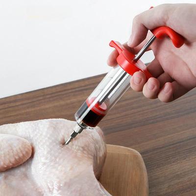 Set di siringhe per spezie con aghi in acciaio inossidabile PP per uso alimentare, iniettore di sapore di carne per barbecue, salsa da cucina, marinata, siringa