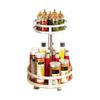 360 Degree Rotating Kitchen Countertop Organizers Adjustable Tiered Shelf For Bathroom Cosmetics Durable Metal With Non Slip Base