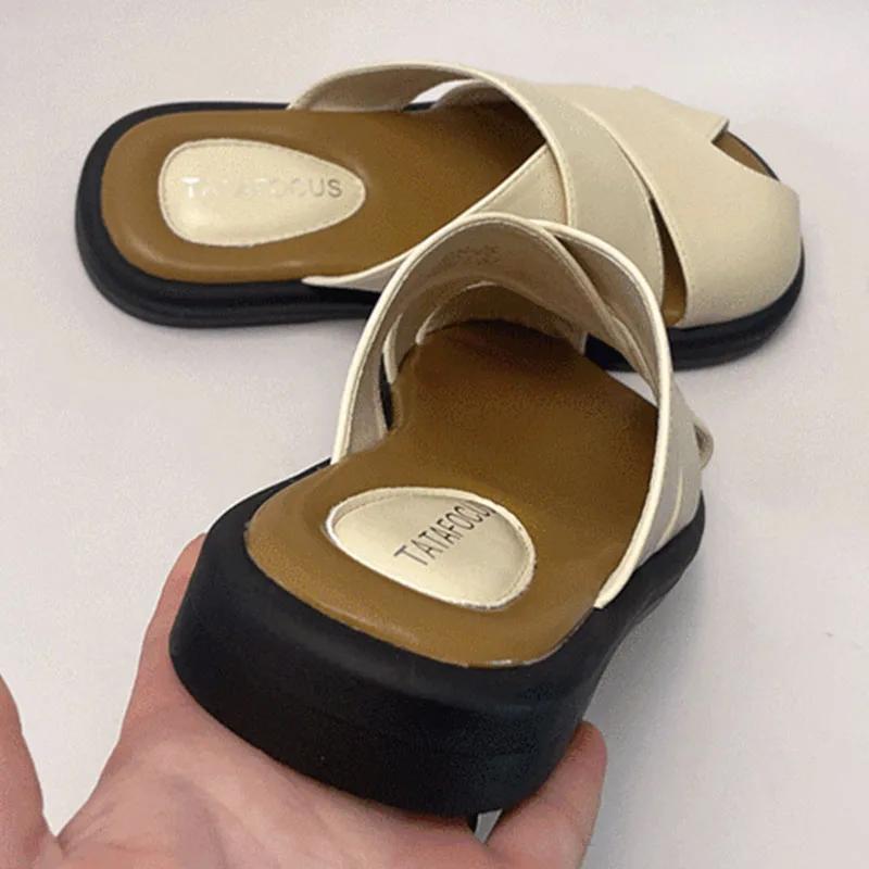 Fashion SyfIyno Soft Bottom Closed Toe Half Slippers Women's Summer Outer Wear 2024 New Fashion Net Red Fish Mouth Fairy Women's Sandals
