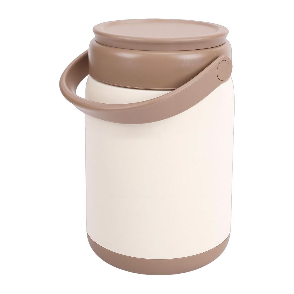 Insulated Food Container 304 Stainless Steel Portable Vacuum Insulated Lunch Box Hot Food Jar for Adults Students Brown