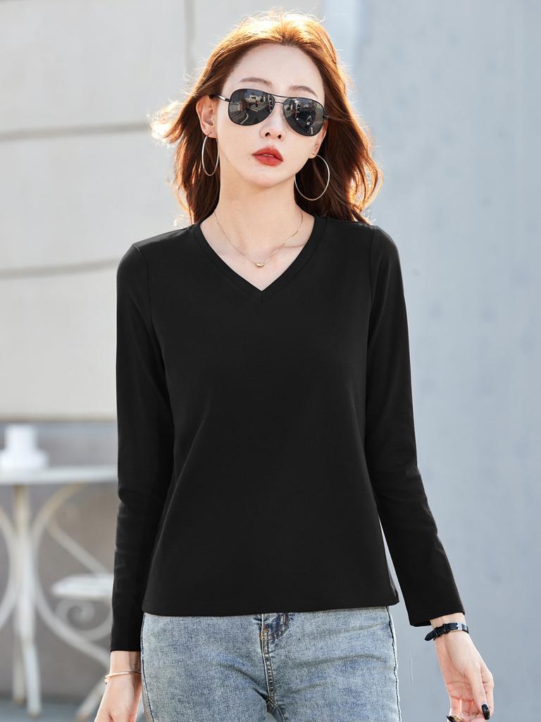 Women's Slim Shirt Korean Fashion Autumn Long Sleeve Women Stay Warm Elegant Pullover Women's Top