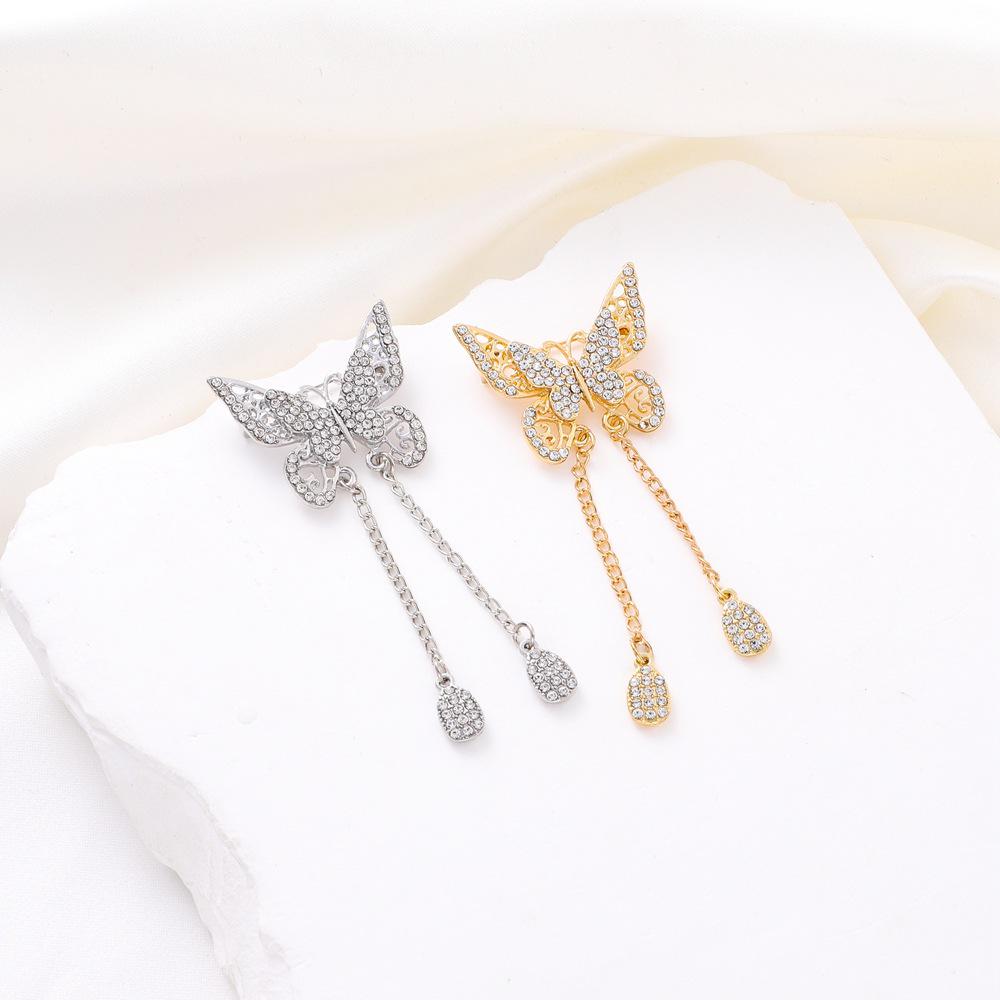 Women's High-End Butterfly Tassel Brooch for Suits and Cardigans