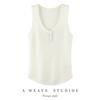 Early Autumn 100% Wool U-Neck Knit Vest: Three-Button, Waist-Cinched, Slim Fit Sleeveless.
