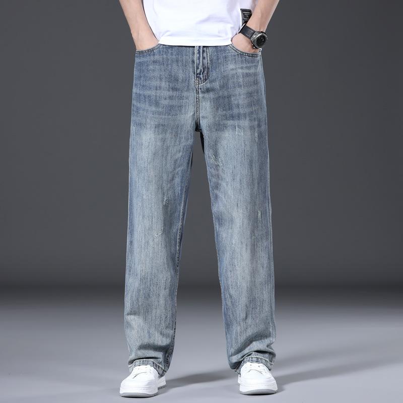 Men's Jeans, American Straight Pants, Men's Autumn and Winter Loose Trendy Brand Straight Pants, Versatile Youth Youth Pants, Thick
