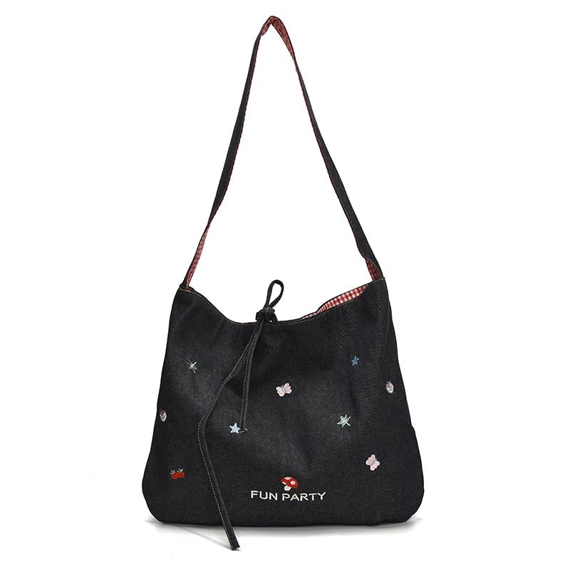 CANVAS Solid Large Capacity Shoulder Bags Spring New Embroidery 2026  Women s Bags Versatile Commuting Women s Handbags