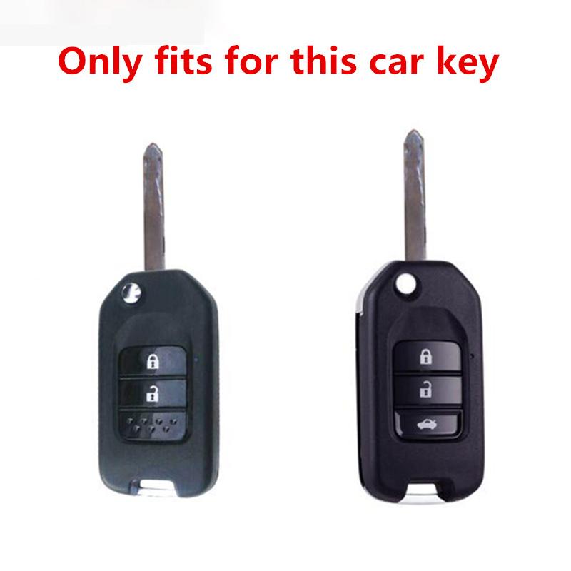 Carbon Fiber TPU Car Key Case Cover Protect Shell For Honda Civic CR-V HR-V Agreement Jade Crider Odyssey 2015-2018 Accessories
