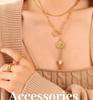 Retro Double-Layer Portrait Pendant Necklace, 18K Gold-Plated Titanium Steel, European & American Design, Clavicle Chain