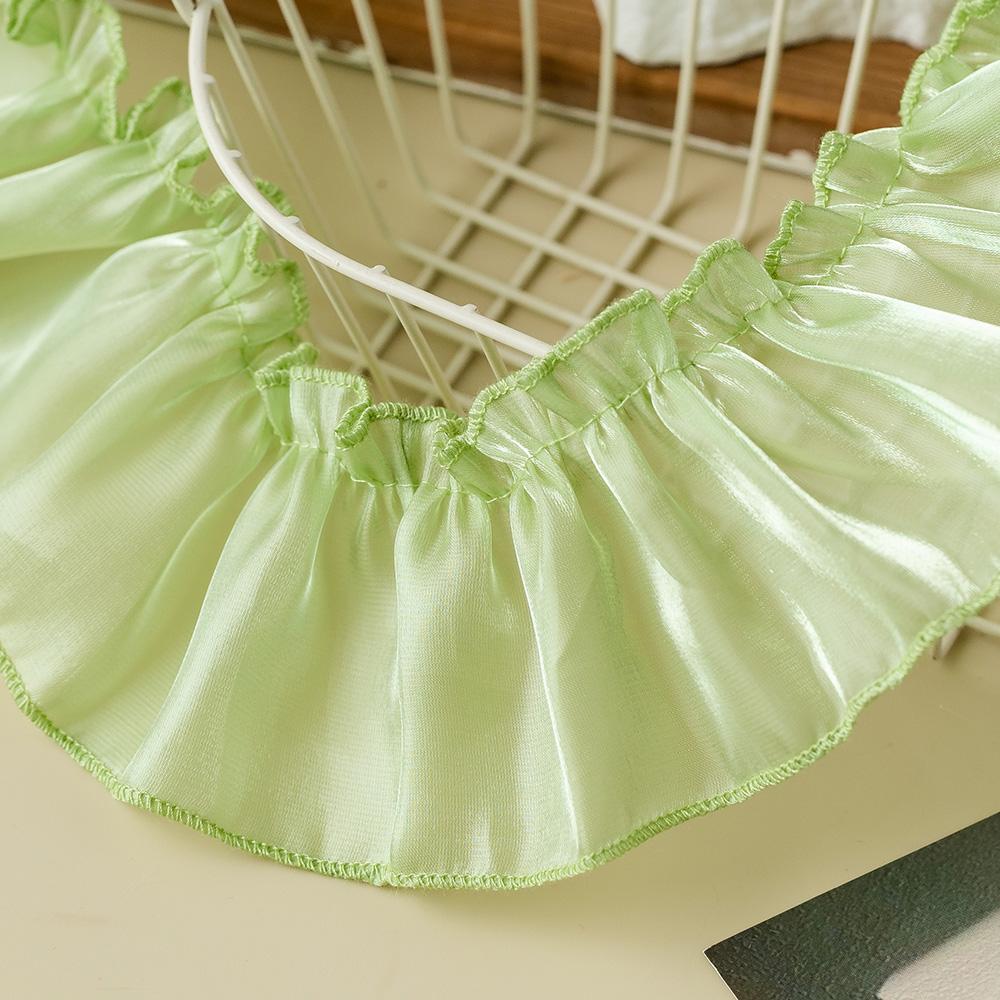 2Meters Pleated Lace Edge Trim 7cm Wide Ruffle Frill Ribbon Shiny Sewing Fabric Decorative Trimming For Crafts Needlework Diy