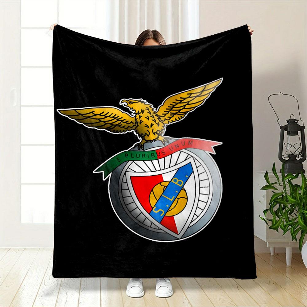 An Eagle Atop a Shield with a Banner and Symbolic Emblems. for All Seasons Blanket Lunch Break Throw Gift