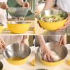 New 304 Stainless Steel Salad Mixing Bowl Sets Egg Beater Basin Dough Food Container Kitchen Fruit Vegetable Whisking Salad Bowl Set