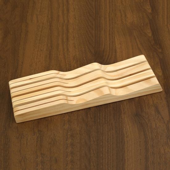 Cutter Holder Versatile Wooden Drawer Cutter Organizer Space-saving Cutter Storage Organizer for Home Kitchen