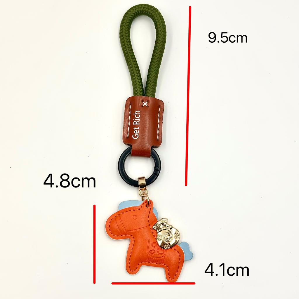 Instant Rich Cowhide Creative Exquisite Simple Couple Gift Cute Bag Pendant Car Keychain
