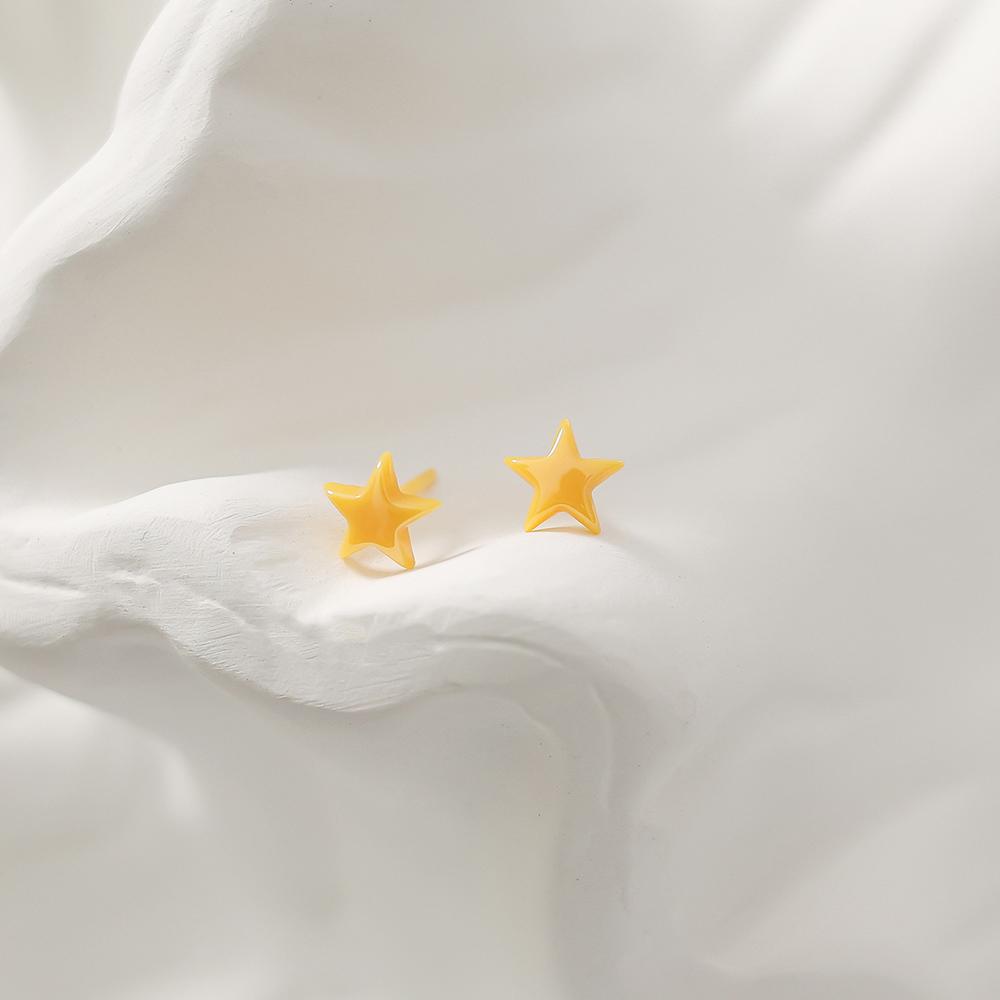 Bioceramic Mini Star Stud Earrings For Women Jewelry Allergy Prevention Piercing Ear Hole Accessory