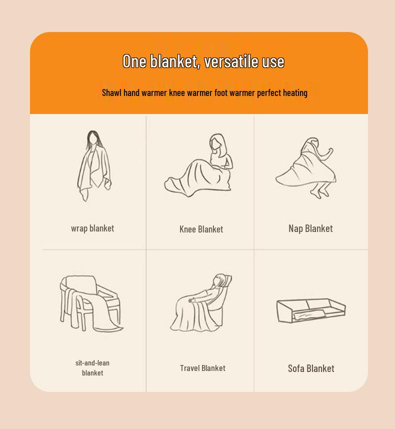 Smart Electric Heating Shawl: USB-Powered Warm Body Blanket & Cloak