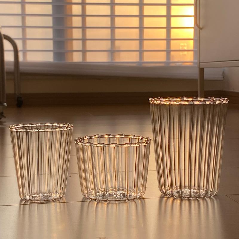 Simple High Borosilicate Heat-Resistant Glass Transparent Coffee Cup Cold Drink Water Cup Pudding Cup