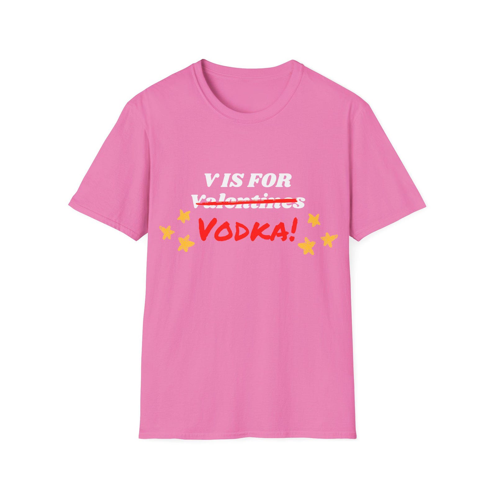 V is for Vodka T-Shirt | Funny Valentine Parody, Typography Stars 4XL