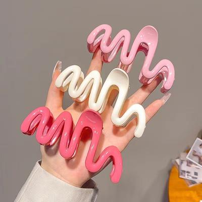 Wave Crab Claw Clips Frauen koreanische Kunststoff Shark Haarspangen Geometrie hohe Pferdeschwanz Haarspange Haarnadel Mädchen Haar-Accessoires
