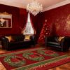 Garland Red Christmas Carpet Living Room Decoration Bedroom Soft Mat Bedside Non-slip Easy Clean Lounge Rug Entrance Door Mats