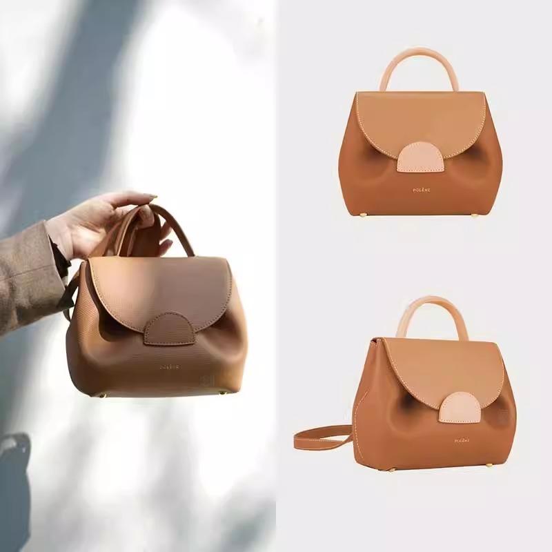 Light Luxury High-end Polene Classic Smiley Face Bag Cowhide Texture Niche Design Single Shoulder Crossbody Pig Bag Versatile