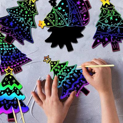 12 Stück DIY Spielzeug Kratzmalpapier Buntes Kratzpapier für Kinder