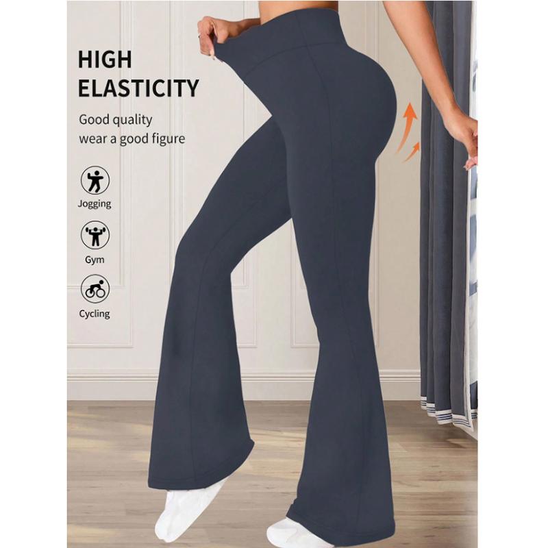Kvinner Micro Flared Shark Bukser Leggings Slanke Yoga Bukser Kvinner Høy midje Brede beinbukser Gym Sport Utsvingede bukser Dansebukser