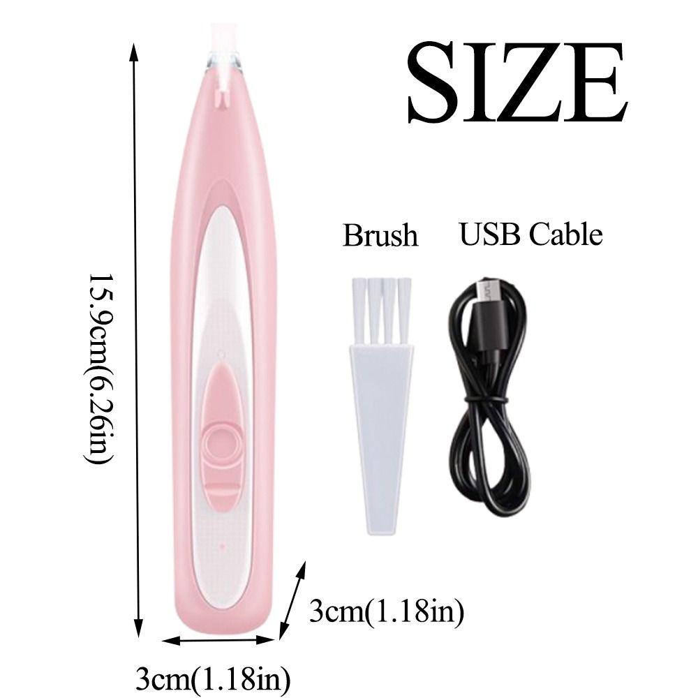 Cordless Pet Foot Trimmer LED Display USB Rechargeable Pet Electric Push Clippers Waterproof with Brush Cat Paw Shaver Paw Pads