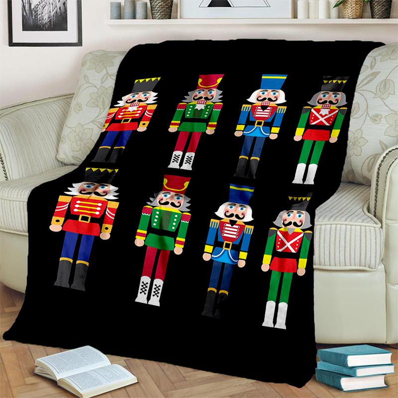 The Nutcracker Merry Christmas Cartoon Doll Festival Gift Blanket,Soft Throw Blanket for Home Bedroom Bed Sofa Picnic Cover Kids