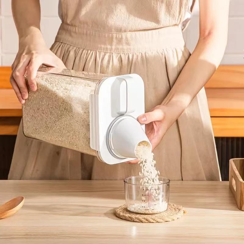 Storage Tank Moisture-proof Powder Cereal Airtight Laundry Detergent Storage Plastic Container with Measuring Cup Kitchen Items