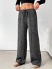 2026 Women's Casual Striped Cotton Pants with Elastic Waist and Drawstring