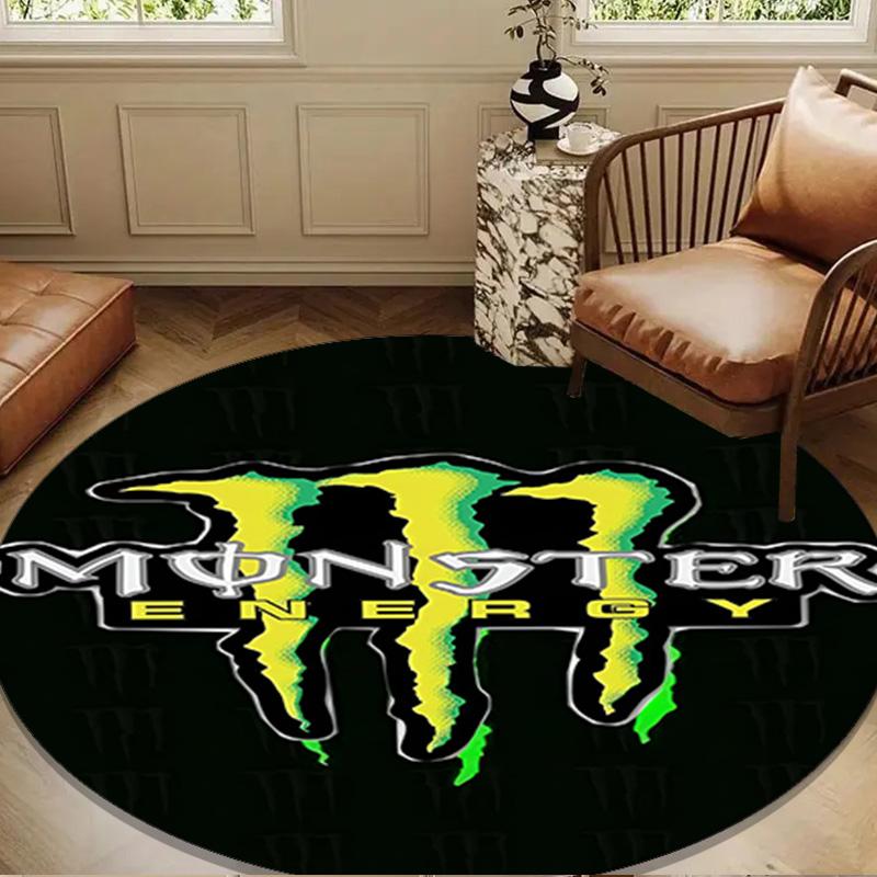 Leistungsstarkes Energy Drink Logo Runde Matte Heimdekoration, Stuhlmatte Für Wohnzimmer, Schlafzimmer, Fußmatte Heimdekoration Geburtstagsgeschenk Weihnachtsgeschenke