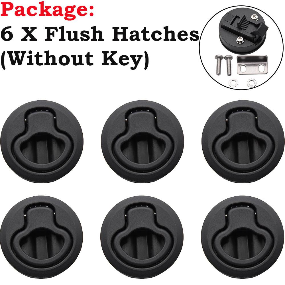 2/4/6/10PCS Plastic Marine Boat Round Deck Lock Flush Pull Slam Latches Lift Ring Handle RV Boat Yacht Hatch Door Lock