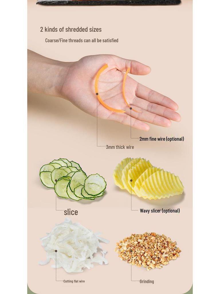 German Multifunctional Vegetable Cutter: Roller Potato Slicer, Shredder, Grater, Grinder, Chopper.
