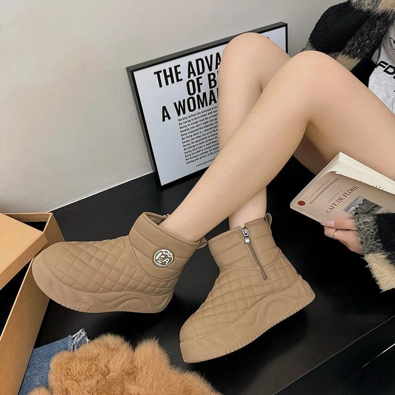 Fashion Fashion Shoes Women's Winter Thick Soled Snow Boots Plush Women's Casual Sports Shoes Warm and Cold Proof High Top Women's Boots
