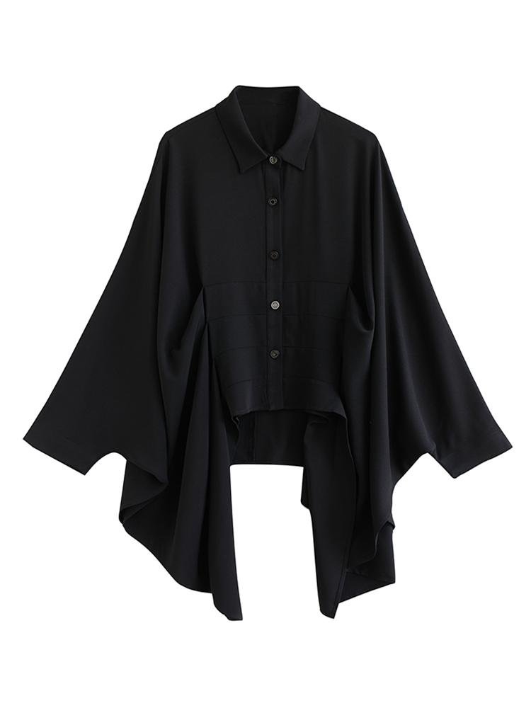 Xitao Irregular Loose Black Female Blouse GJ1244