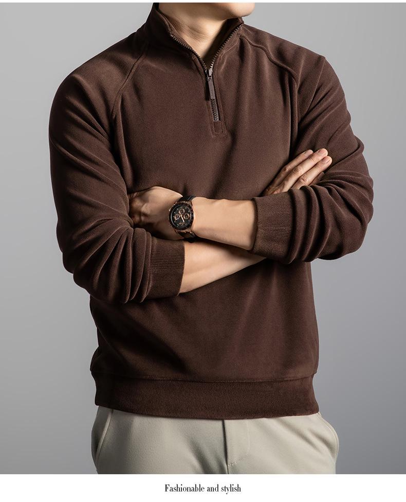 Men's Winter Double-Sided Fleece Half-Zip Long-Sleeve T-Shirt (2025 Collection)