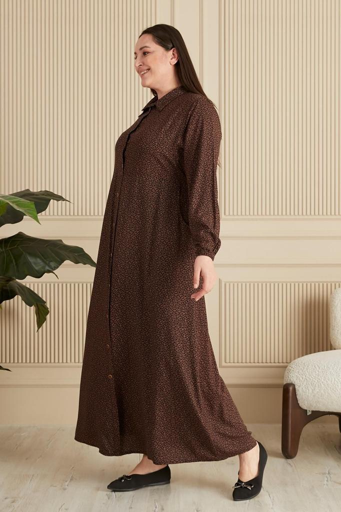 Damska sukienka w dużym rozmiarze Plus Size Chrupiący wzór Letnia sukienka hidżab