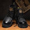 Outdoor Male Casual Leather Basic Boots High Top Wear Mens Desert Boots Leisure Walk Motocross Boots All-match Men Ankle Botas
