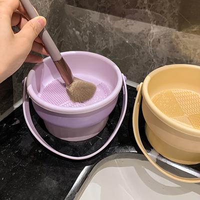 Makeup Brush Drying Rack Storage With Cleaning Tool, Cosmetic Brush Scrubbing Bowl, Makeup Sponge Washer And Dryer Basket